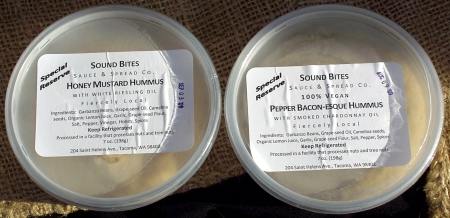 Two new flavors of hummus from Sound Bites. Photo copyright 2009 by Zachary D. Lyons.