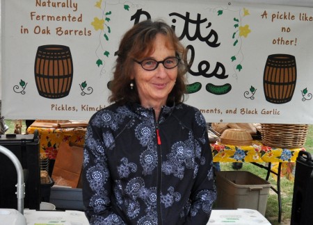 Adele from Britt's Pickles at Wallingford Farmers Market. Copyright Zachary D. Lyons.